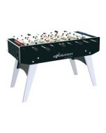 Calciobalilla F-20 EVOLUTION nero con aste uscenti gambe pieghevoli GARLANDO